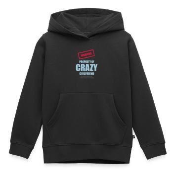 Crazy girlfriend humour Cadeau de dictons drôles - Sweat Premium à capuche enfant bio - noir - Devant - AI Model Kid Male (0cm)