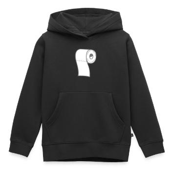 toilette papier papier klo toilette wc salle de bain stu - Sweat Premium à capuche enfant bio - noir - Devant - AI Model Kid Male (0cm)