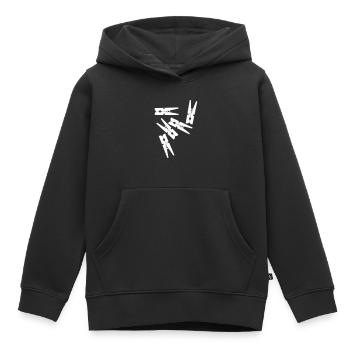 Pinces à linge blanc - Sweat Premium à capuche enfant bio - noir - Devant - AI Model Kid Male (0cm)