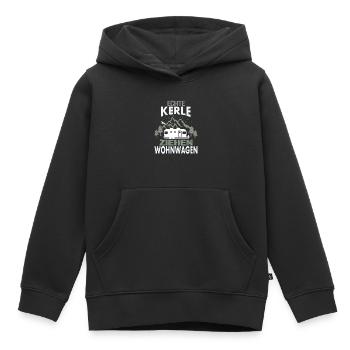 Echte Kerle ziehen Wohnwagen - Kinder Premium Organic Hoodie - Schwarz - Vorne - AI Model Kid Male (0cm)