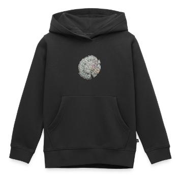 Argent argent - Sweat Premium à capuche enfant bio - noir - Devant - AI Model Kid Male (0cm)