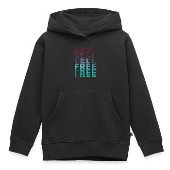 Feel Free Fühl dich Frei Lebensgefühl Spruch - Kinder Premium Organic Hoodie - Schwarz - Vorne - AI Model Kid Male (0cm)