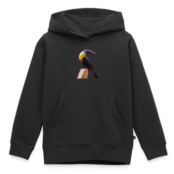 long beak Birds - Kids Premium Organic Hoodie - black - Front - AI Model Kid Male (0cm)