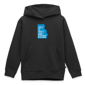 vie ennuyeuse sans moi - Sweat Premium à capuche enfant bio - noir - Devant - AI Model Kid Male (0cm)