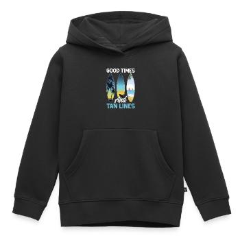Bräunungsstreifen Dunkel coole shirts ch / at - Kinder Premium Organic Hoodie - Schwarz - Vorne - AI Model Kid Male (0cm)