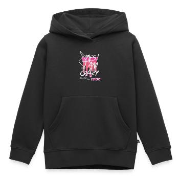 Ja ich bin Verrückt - Kinder Premium Organic Hoodie - Schwarz - Vorne - AI Model Kid Male (0cm)