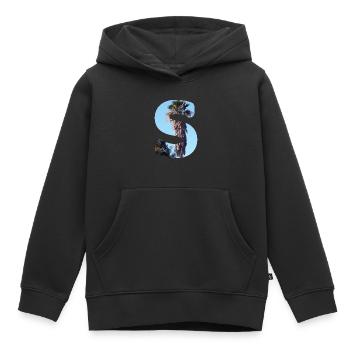 Sommer Buchstabe S Schriftzug Sommerferien Sonne - Kinder Premium Organic Hoodie - Schwarz - Vorne - AI Model Kid Male (0cm)