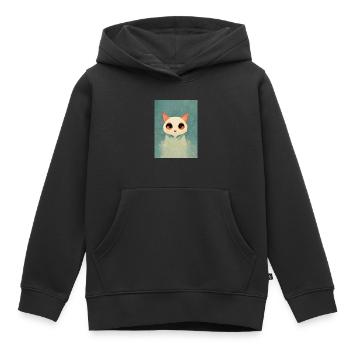 Cute Cat draw - Sweat Premium à capuche enfant bio - noir - Devant - AI Model Kid Male (0cm)