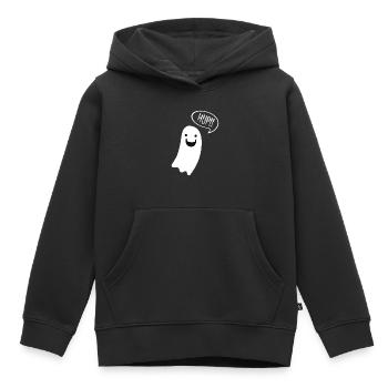 Geist Ghost Boo Hup Halloween - Kinder Premium Organic Hoodie - Schwarz - Vorne - AI Model Kid Male (0cm)