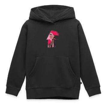 Punk retro futuriste - Sweat Premium à capuche enfant bio - noir - Devant - AI Model Kid Male (0cm)
