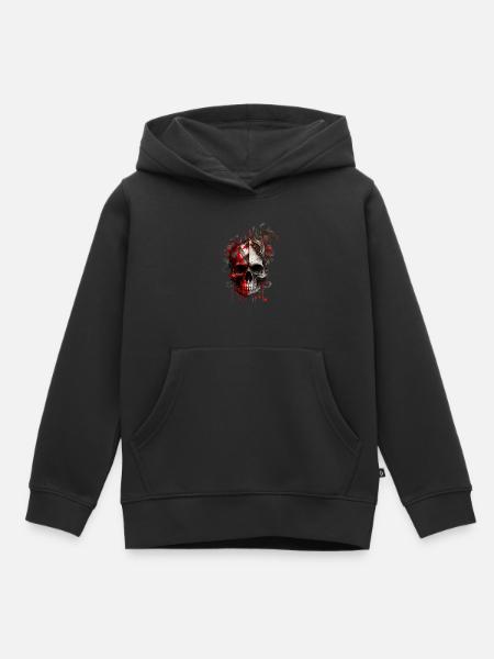 Splash mehrfarbiger Schädel. Pokerface - Kinder Premium Organic Hoodie - Schwarz