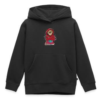 Bloo der mürrische Bär - Kinder Premium Organic Hoodie - Schwarz - Vorne - AI Model Kid Male (0cm)