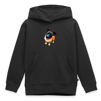 Schäfer Welpe Mischling Hund super süß - Kinder Premium Organic Hoodie - Schwarz - Vorne - AI Model Kid Male (0cm)
