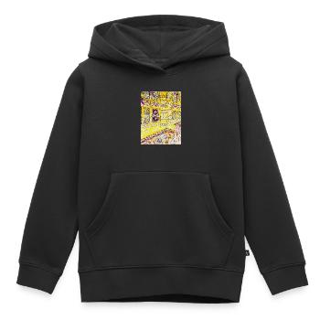 Prière du matin - Sweat Premium à capuche enfant bio - noir - Devant - AI Model Kid Male (0cm)