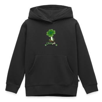 Glückspilz - Kinder Premium Organic Hoodie - Schwarz - Vorne - AI Model Kid Male (0cm)