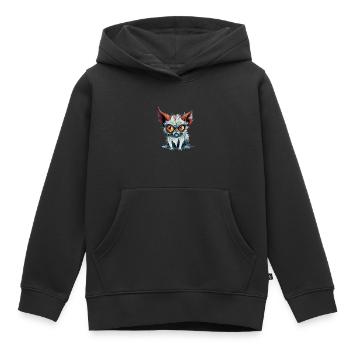 Ougo le streum - Sweat Premium à capuche enfant bio - noir - Devant - AI Model Kid Male (0cm)
