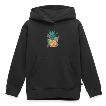Tropische Fiesta: Ananas-Party! - Kinder Premium Organic Hoodie - Schwarz - Vorne - AI Model Kid Male (0cm)
