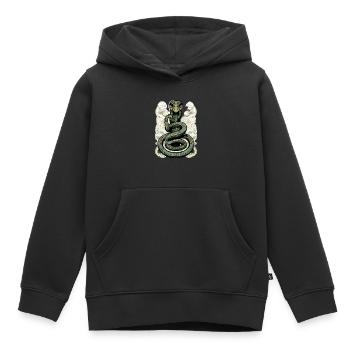 Kik die Schlange - Kinder Premium Organic Hoodie - Schwarz - Vorne - AI Model Kid Male (0cm)