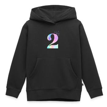 2nd Anniversary Rainbow - Kids Premium Organic Hoodie - black - Front - AI Model Kid Male (0cm)