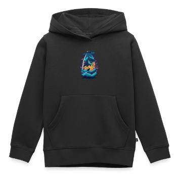 Shark Bottle - Kids Premium Organic Hoodie - black - Front - AI Model Kid Male (0cm)