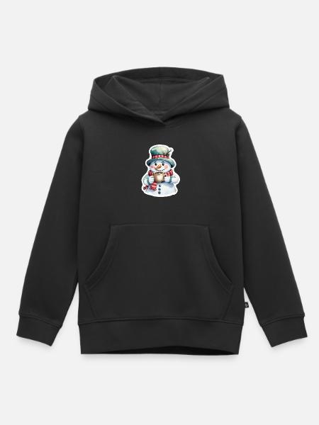 Schneemann - Kinder Premium Organic Hoodie - Schwarz