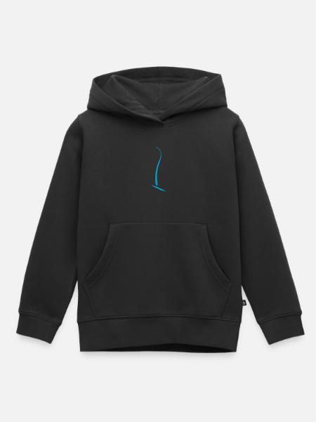Trait bleu abstrait sur Pull à capuche - Sweat Premium à capuche enfant bio - noir