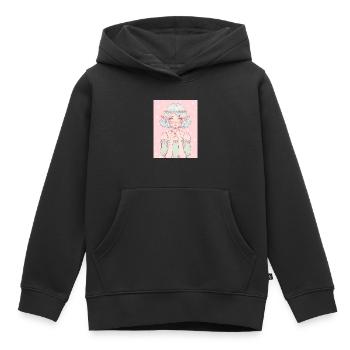 Anime, Fille d’anime, Fille d’anime, Elfe - Sweat Premium à capuche enfant bio - noir - Devant - AI Model Kid Male (0cm)