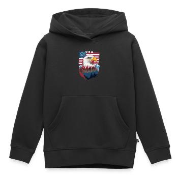 Pygargue à tête blanche - Sweat Premium à capuche enfant bio - noir - Devant - AI Model Kid Male (0cm)