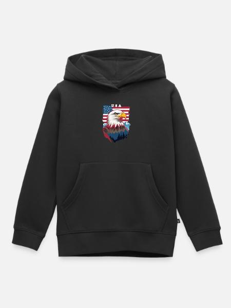 Weißkopfseeadler - Kinder Premium Organic Hoodie - Schwarz