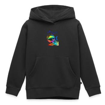 Rettet den Ozean. Bunte Fische - Kinder Premium Organic Hoodie - Schwarz - Vorne - AI Model Kid Male (0cm)