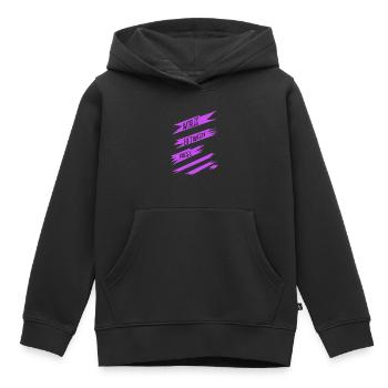 contemporary literature quote statement - Kids Premium Organic Hoodie - black - Front - AI Model Kid Male (0cm)