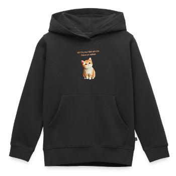 Ich bin nur hier um die Katze zu retten - Kinder Premium Organic Hoodie - Schwarz - Vorne - AI Model Kid Male (0cm)