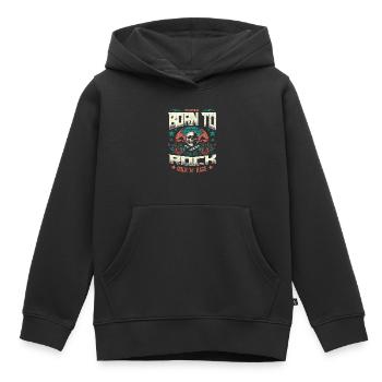 Born To Rock Retro Skull Music Metal Liebhaber - Kinder Premium Organic Hoodie - Schwarz - Vorne - AI Model Kid Male (0cm)
