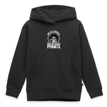 Pourquoi être une princesse quand on peut être un pirate - Sweat Premium à capuche enfant bio - noir - Devant - AI Model Kid Male (0cm)