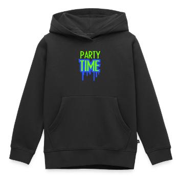 Logo de l’équipe Party Time Célébrez les amis de l’équipe - Sweat Premium à capuche enfant bio - noir - Devant - AI Model Kid Male (0cm)