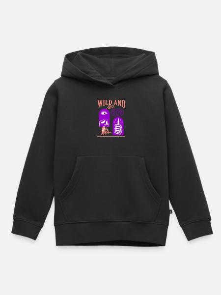 Wild and Free - Kinder Premium Organic Hoodie - Schwarz