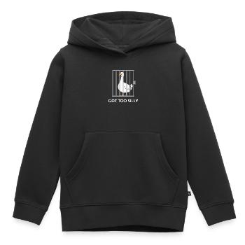 Goose – Wurde zu albern - Kinder Premium Organic Hoodie - Schwarz - Vorne - AI Model Kid Male (0cm)
