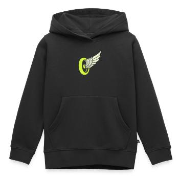 Wheel Wing - Kids Premium Organic Hoodie - black - Front - AI Model Kid Male (0cm)