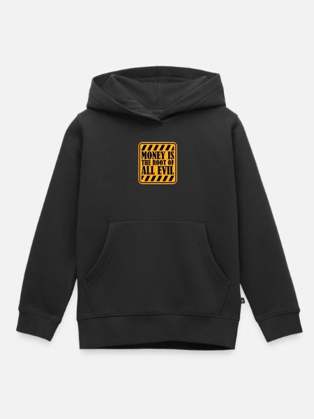 Money Root Evil Capitalism Greed Finance Rich - Kids Premium Organic Hoodie - black