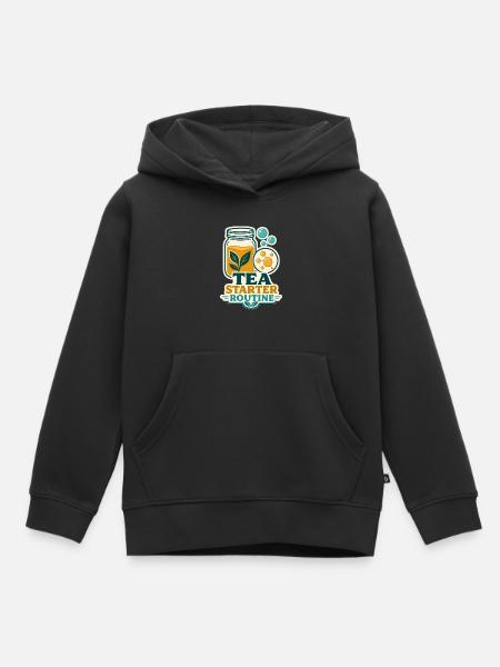 TEA STARTER ROUTINE - Kinder Premium Organic Hoodie - Schwarz