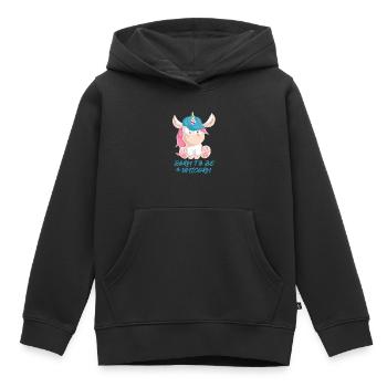 Né pour être une licorne - Sweat Premium à capuche enfant bio - noir - Devant - AI Model Kid Male (0cm)