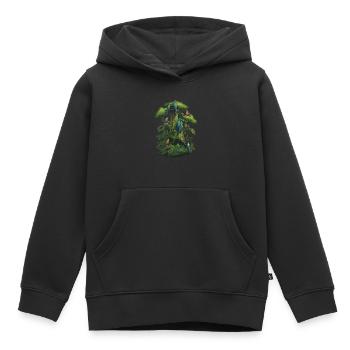 Perroquet Oiseau Ara Gris Perroquet Arbre - Sweat Premium à capuche enfant bio - noir - Devant - AI Model Kid Male (0cm)
