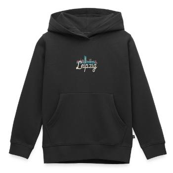 Leipzig - Sweat Premium à capuche enfant bio - noir - Devant - AI Model Kid Male (0cm)