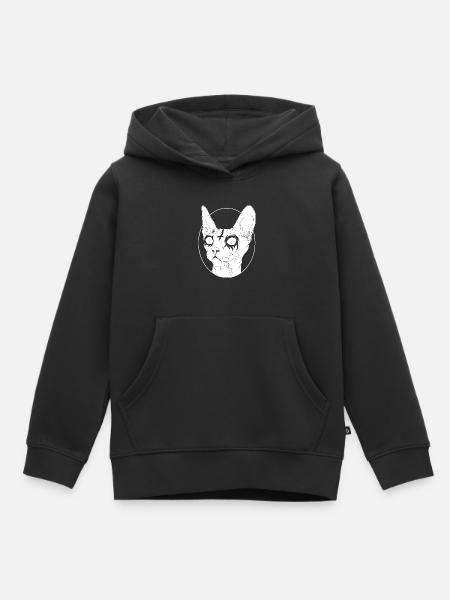 Black Metal Sphynx Cat I Goth and Death Metal T-Sh - Kids Premium Organic Hoodie - black