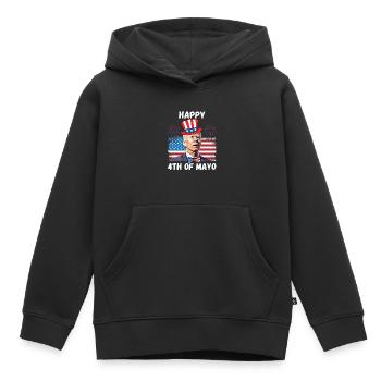 Biden benommen, fröhlich 4. von euch - Kinder Premium Organic Hoodie - Schwarz - Vorne - AI Model Kid Male (0cm)