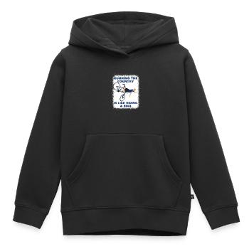 Das Land zu laufen ist wie Fahrrad fahren, lustig - Kinder Premium Organic Hoodie - Schwarz - Vorne - AI Model Kid Male (0cm)