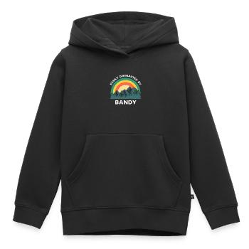 Facilement distrait par Bandy - Sweat Premium à capuche enfant bio - noir - Devant - AI Model Kid Male (0cm)