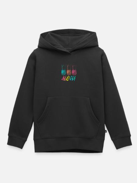 ALOHA - Kinder Premium Organic Hoodie - Schwarz