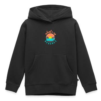 quoi de neuf plages - Sweat Premium à capuche enfant bio - noir - Devant - AI Model Kid Male (0cm)