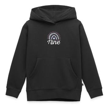 Neun Leoparden-regenbogen-design Für 9. - Kinder Premium Organic Hoodie - Schwarz - Vorne - AI Model Kid Male (0cm)